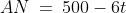 AN \:= \:500-6t